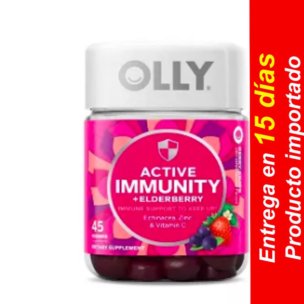 Gomitas de apoyo Olly Active Immunity + Elderberry – Berry Brave – 45 u- Entrega 15 dias