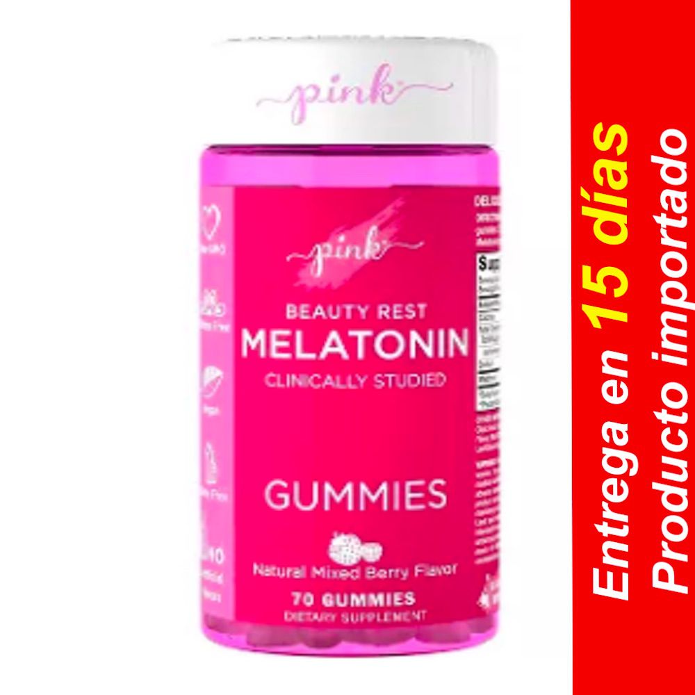 Gomitas de melatonina Pink Beauty Rest – Baya natural – 70u – Entrega 15 dias