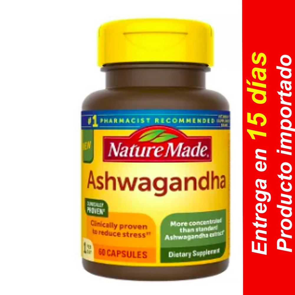 Nature Made Ashwagandha Capsules – 60u- Entrega 15 dias