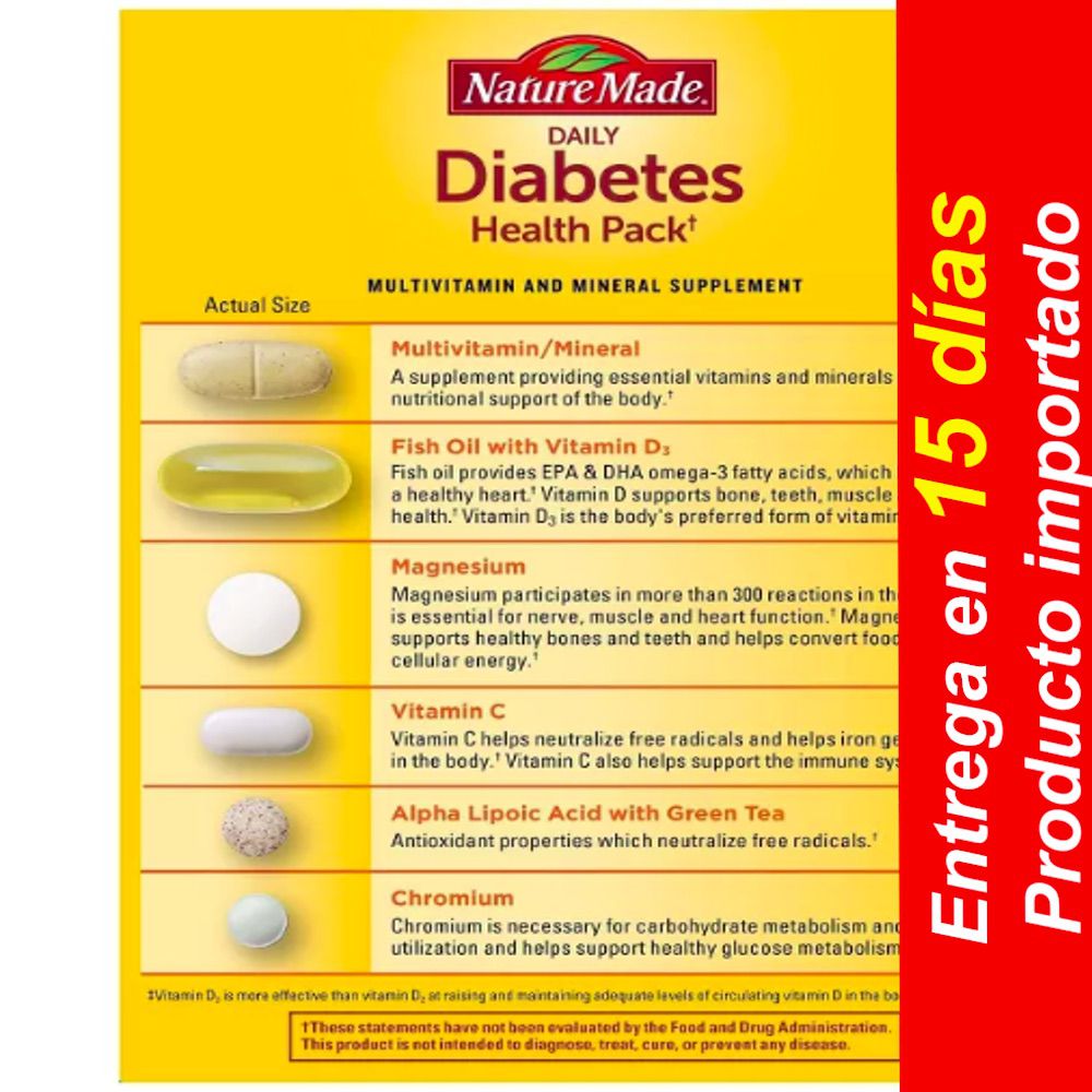 Paquete de salud para la diabetes Nature Made con EPA y DHA - 30 u- Entrega 15 dias