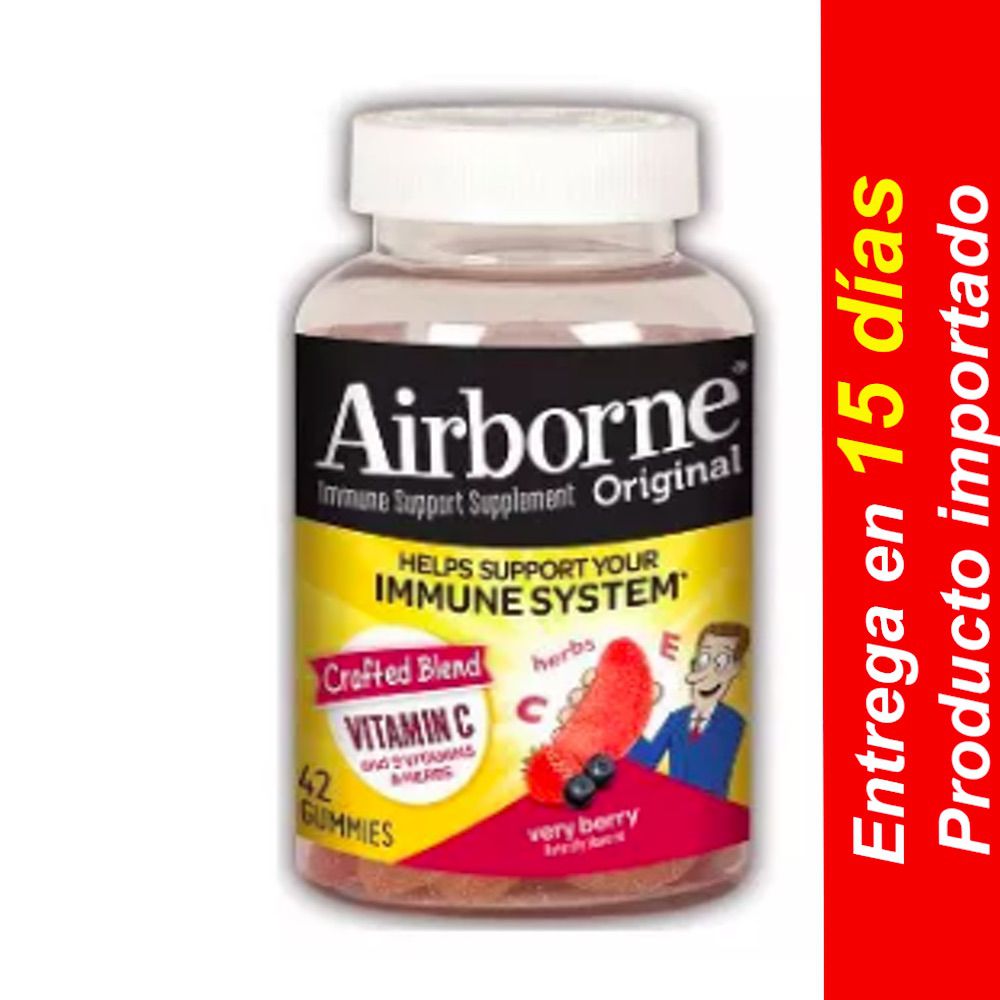 Gomitas Airborne Original Immune Support – Surtido de sabores de frutas – 42u- Entrega 15 dias