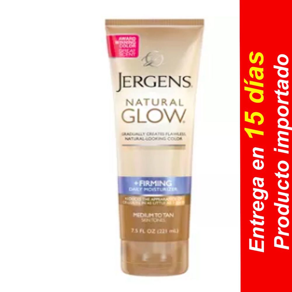 Crema hidratante reafirmante con brillo/tan natural Jergens- Entrega 15 dias
