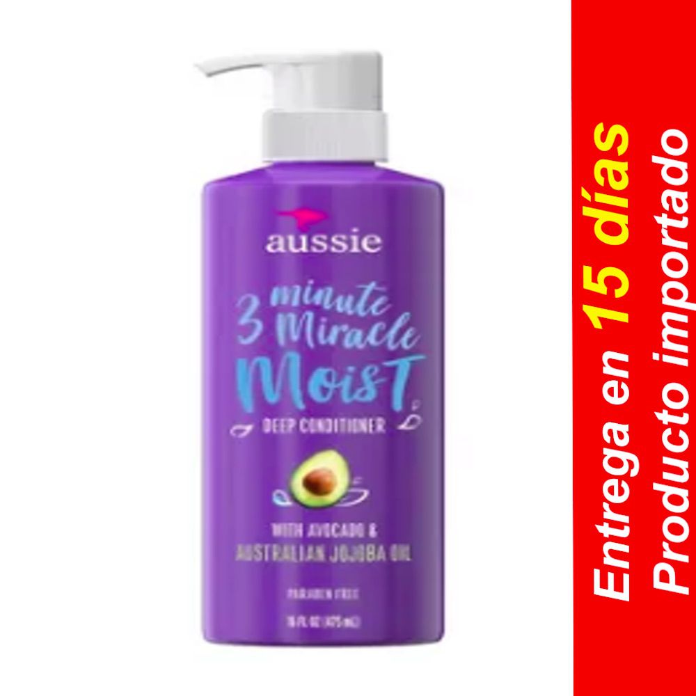 Acondicionador Aussie 3 Minute Miracle Moist Deep Conditioner – 16 fl oz- Entrega 15 dias
