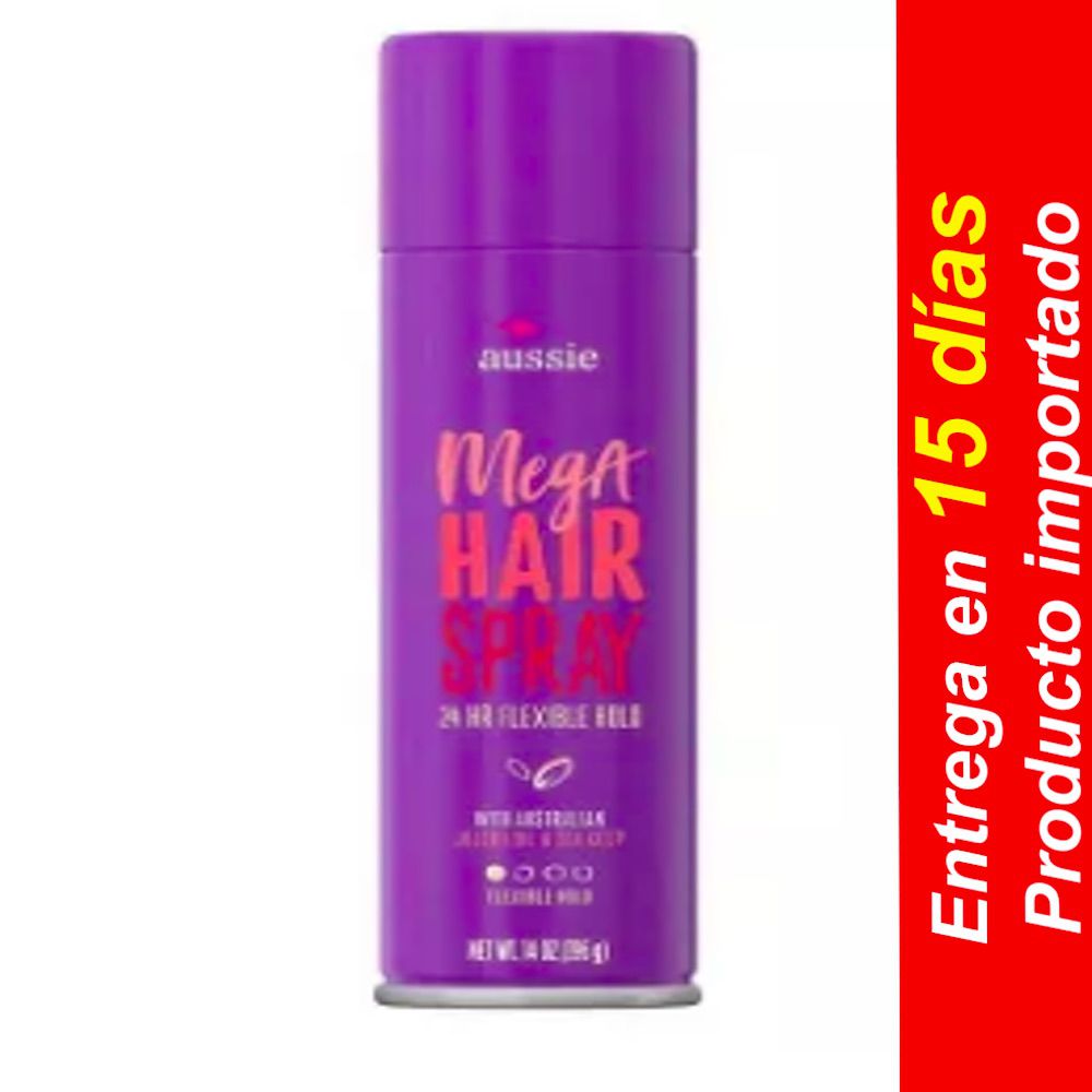 Laca para el cabello Flexible Hold Aussie Mega Hold con jojoba y algas marinas – 140 oz-Entrega 15 dias
