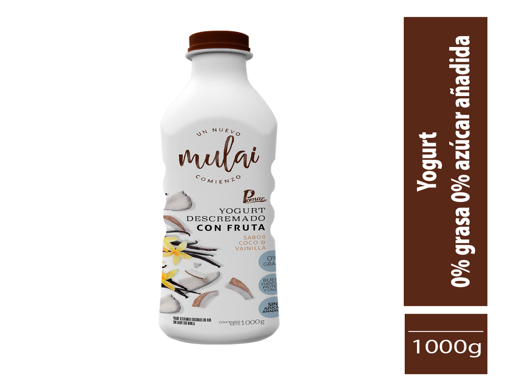 YOGURT DESCREMADO COCO VAINILLA BOT 1000 GR mulai