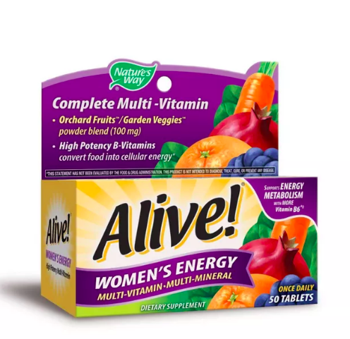 Nature's Way Tabletas Multivitaminas energéticas para mujeres - 50 u. Comprar todo Alive- Entrega 15 dias