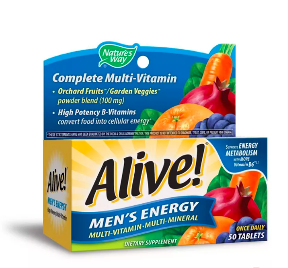 Nature's Way! Tabletas de Multivitaminas energéticas para hombres - 50 u.-Entrega Inmediata