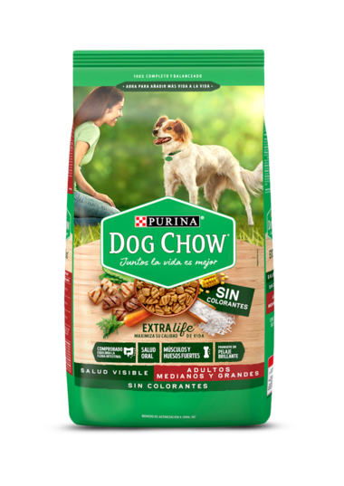 Dog Chow Sin colorantes adultos medianos y grandes 4 kg
