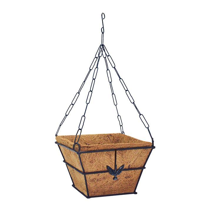 Canasta Cuadrada Hojas+Capacho 18 cm