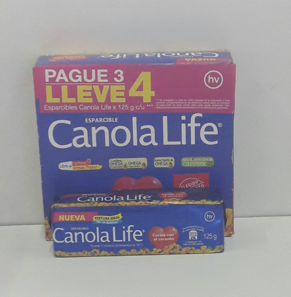 Oferta esparcible canola life  x125 gr  pague 3 lleve 4