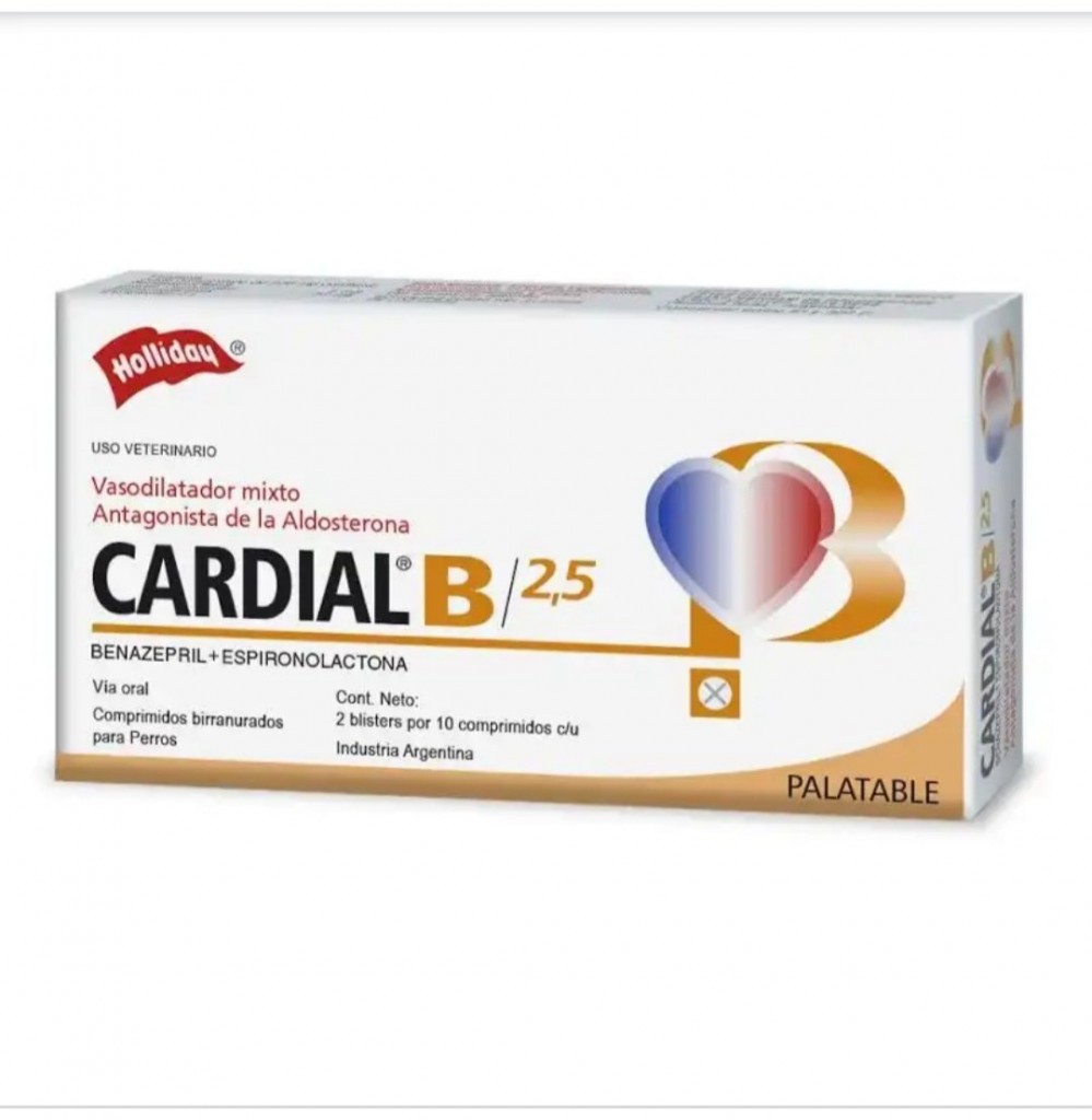 Cardial B 2.5 Mg caja x 20 Comprimidos.