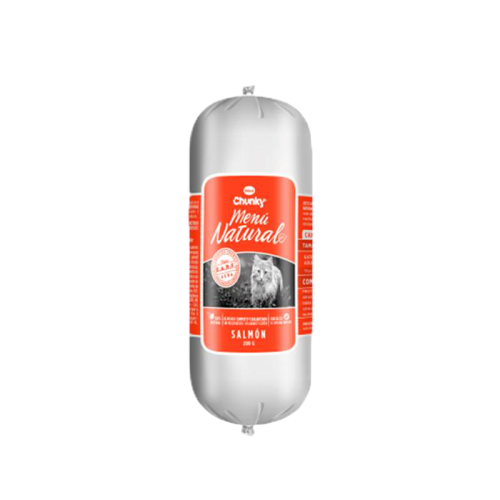 Chunky Barra menú natural gatos Salmón x 200 gr