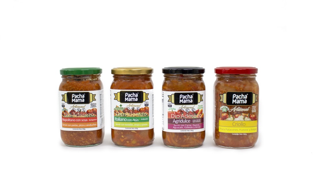 Combo x 4 unds ( Italiano con atún Antipasto + Agridulce con fresas naturales + Napolitana con soya Bolognesa + Criollo Hogao) Pacha Mama x 360 gr