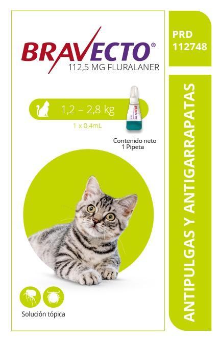 Bravecto Spot On Cat 112mg 1,2 - 2,8k 1 Ds