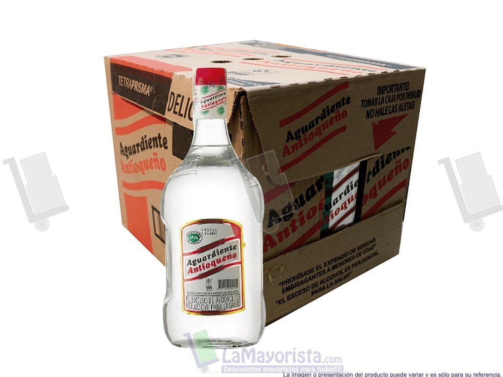 -Al por mayor- Aguardiente Antioqueño Rojo Garrafa