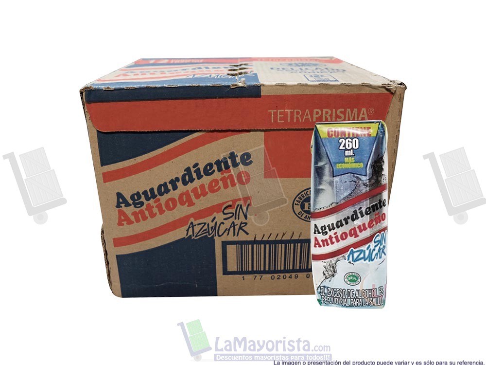 AGUARDIENTE 260ml SIN AZUCAR