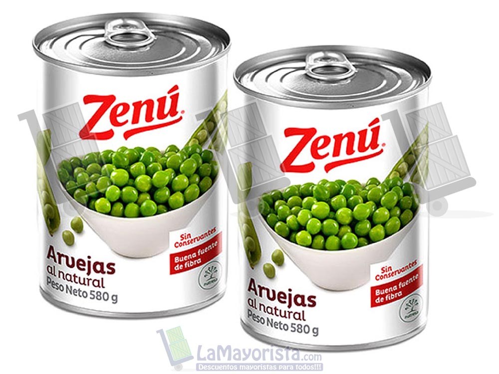 -Al por mayor- Arveja Zenu X580 gr enlatado