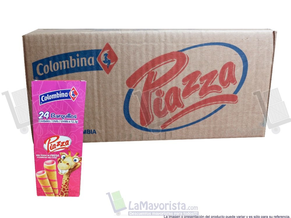 -Al por mayor- Barquillo Jirafa Piazza Fresa *148G