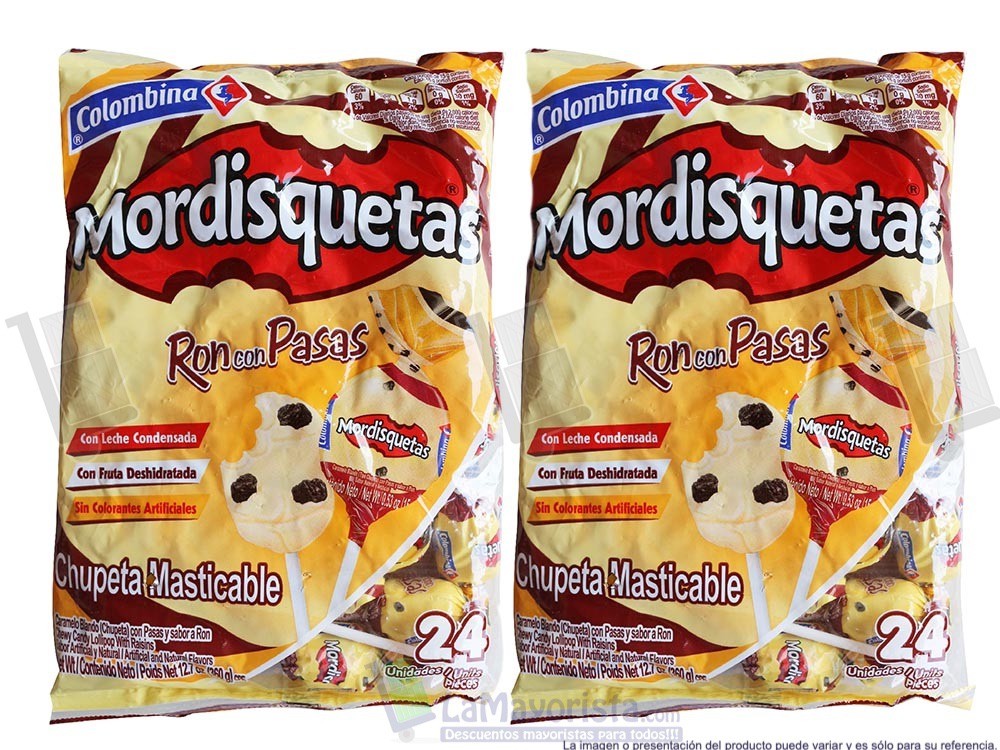 BB MORDISQUETAS RON CON PASAS X24 UNIDADES