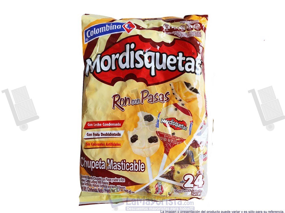 BB MORDISQUETAS RON CON PASAS X24 UNIDADES