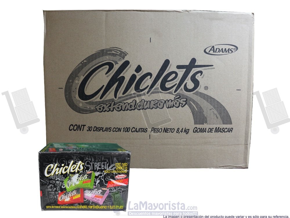 CHICLE ADAMS SURTIDO PEQUEÑO CAJA