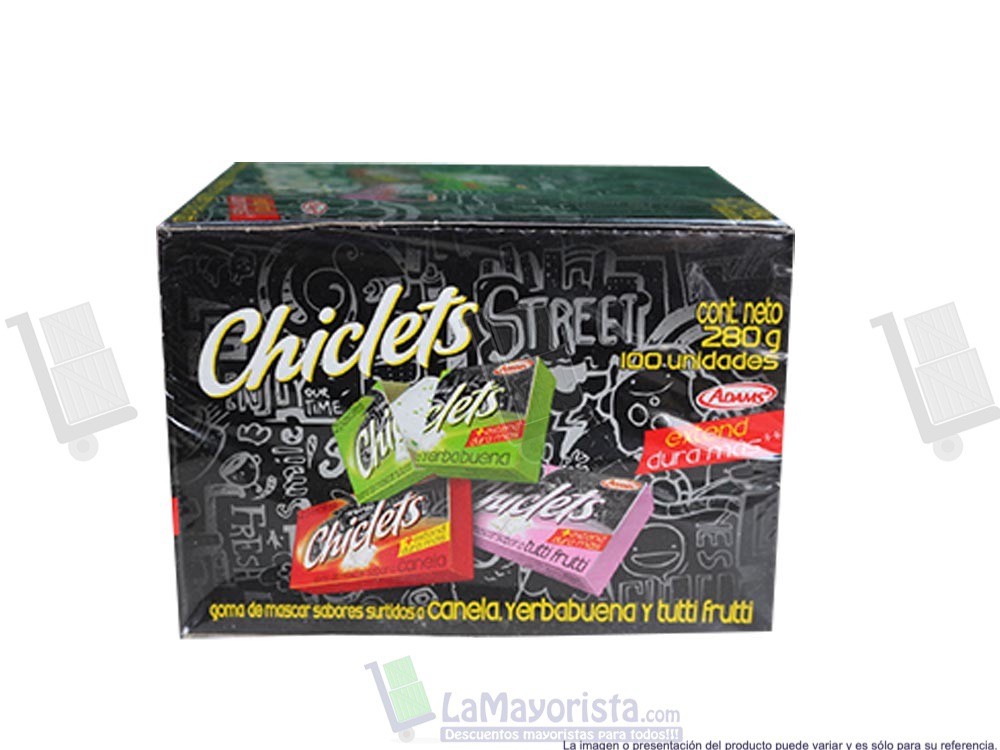 CHICLE ADAMS SURTIDO PEQUEÑO CAJA