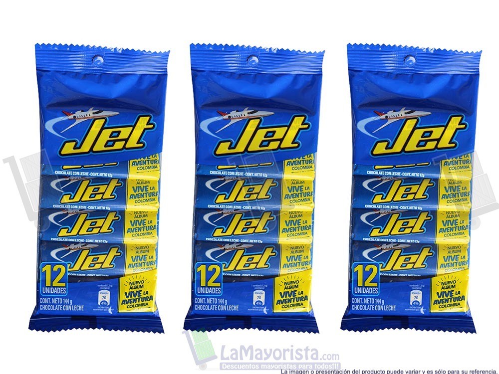 -Al por mayor- Chocolatina Jet #1 X 12 unidades