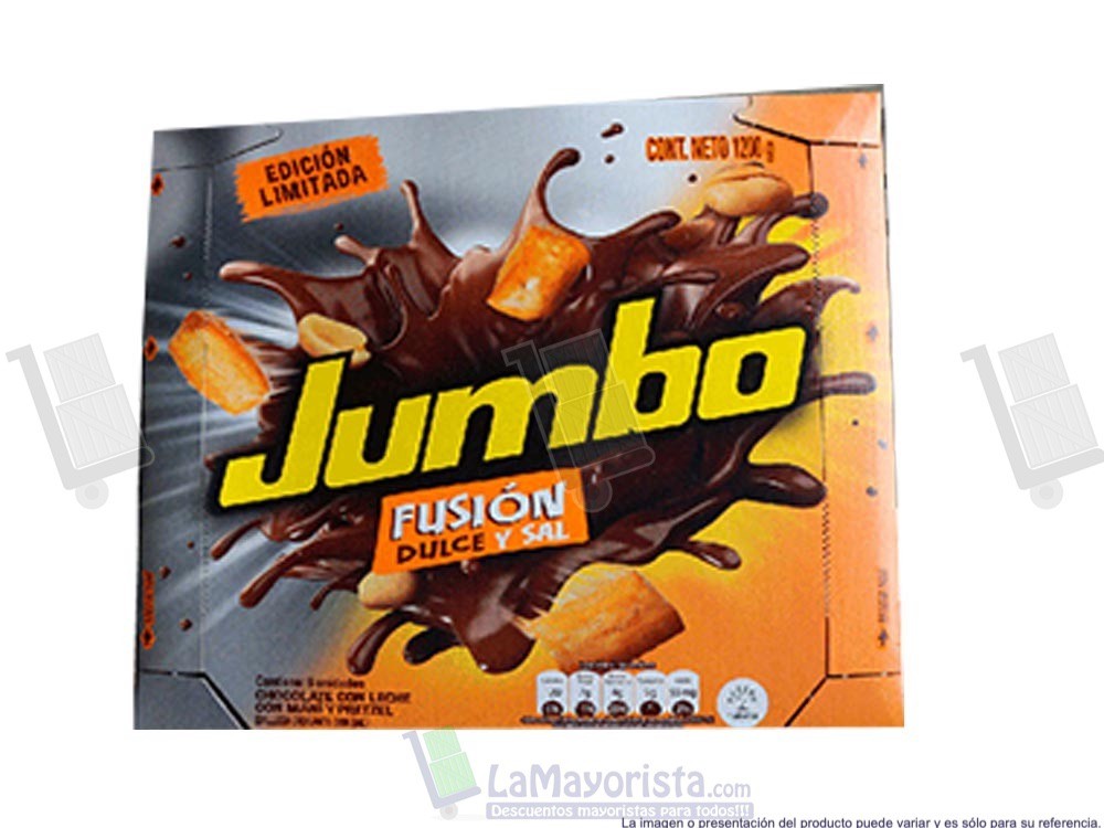 -Al por mayor- Chocolatina Jumbo Fusion X6 x200 gr
