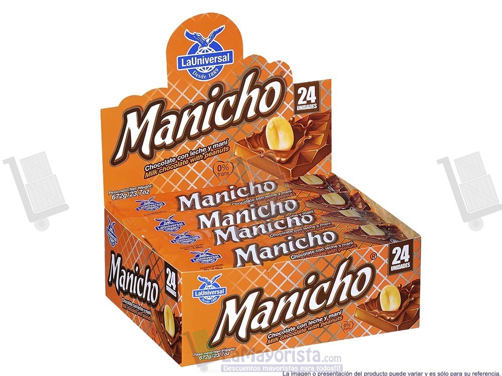 -Al por mayor- Chocolatina Manicho x28 gr