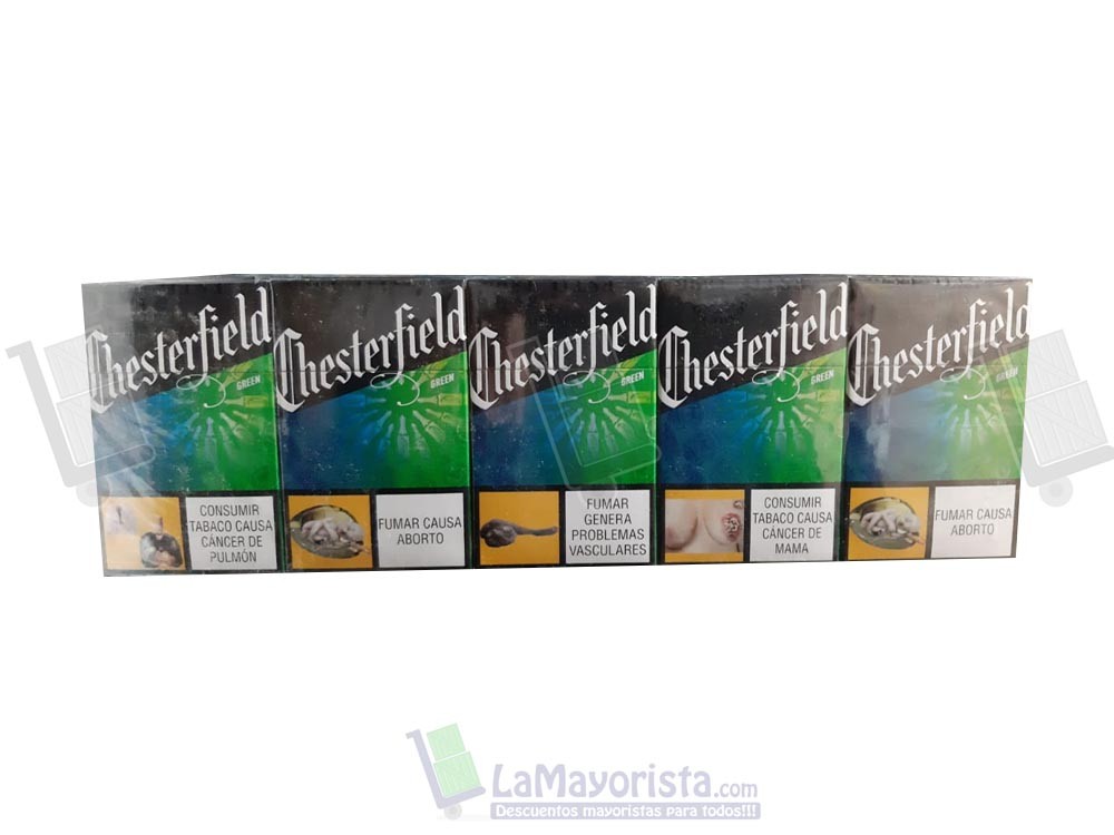 -Al por mayor- Cigarrillo Chesterfield Green X20 (10cajetillas)