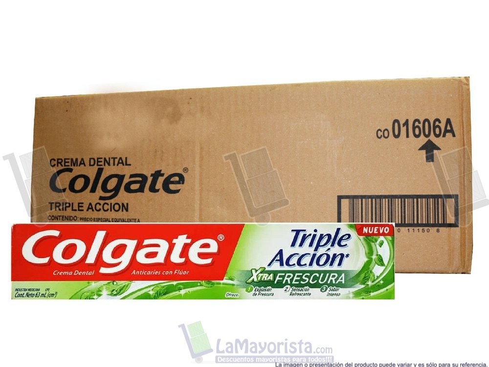 -Al por mayor- Colgate Triple Accion Xtra Frescura X63Ml.