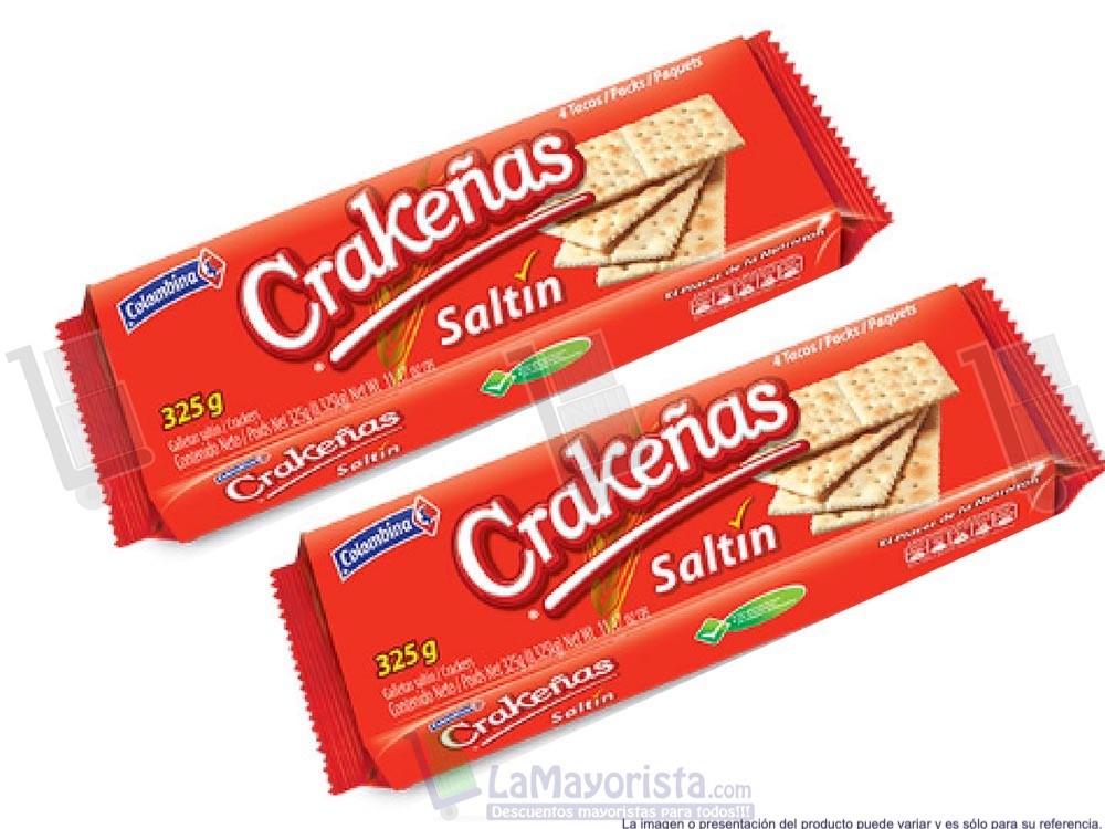 -Al por mayor- Crakeña Saltin 4 tacos x325 gr