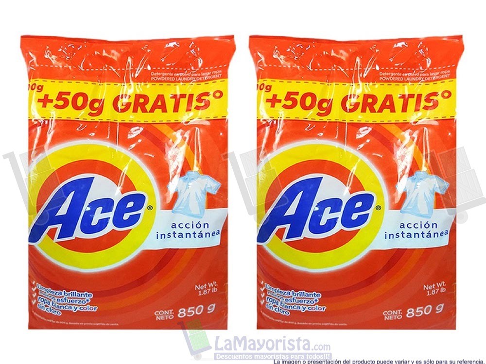 -Al por mayor- Detergente Ace Regular  X 850Gr.