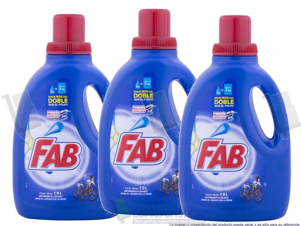 -Al por mayor- Detergente  Fab Liquido 1.9 Litros