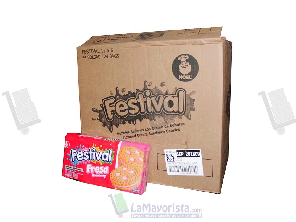 FESTIVAL X 6 FRESA X 12 PAQUETES