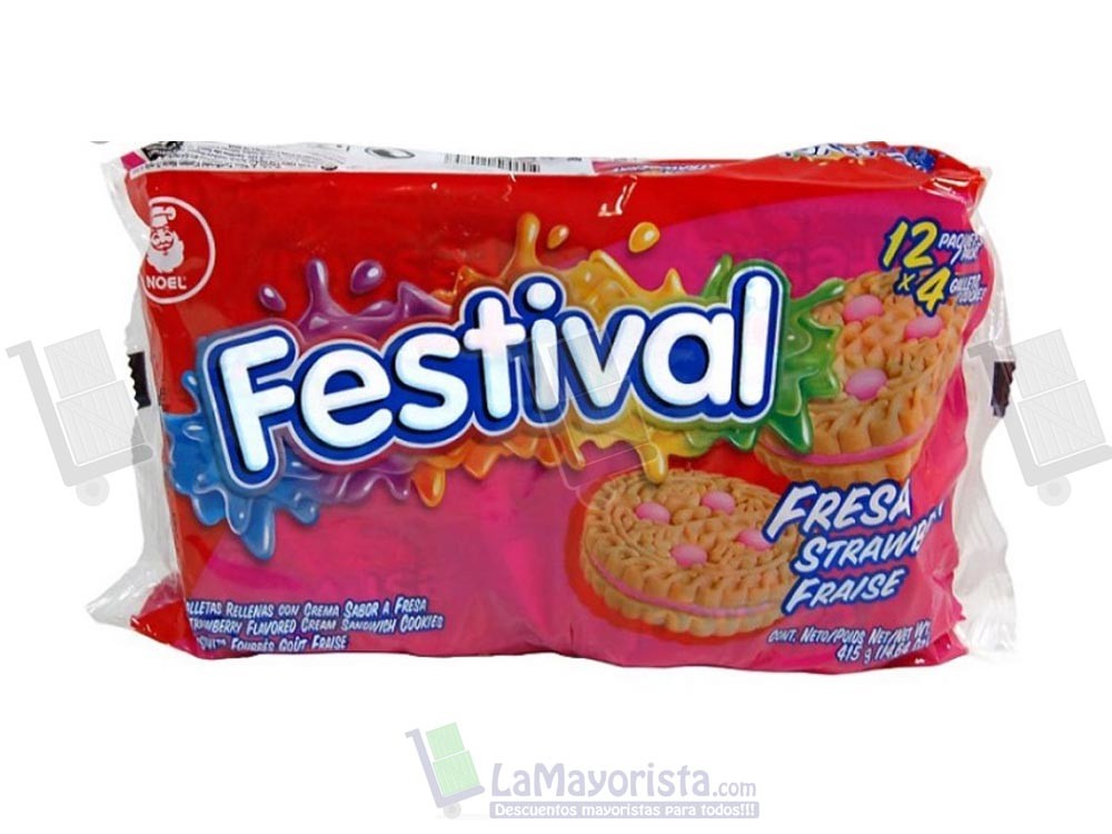 FESTIVAL X 4 FRESA X 12 PAQUETES