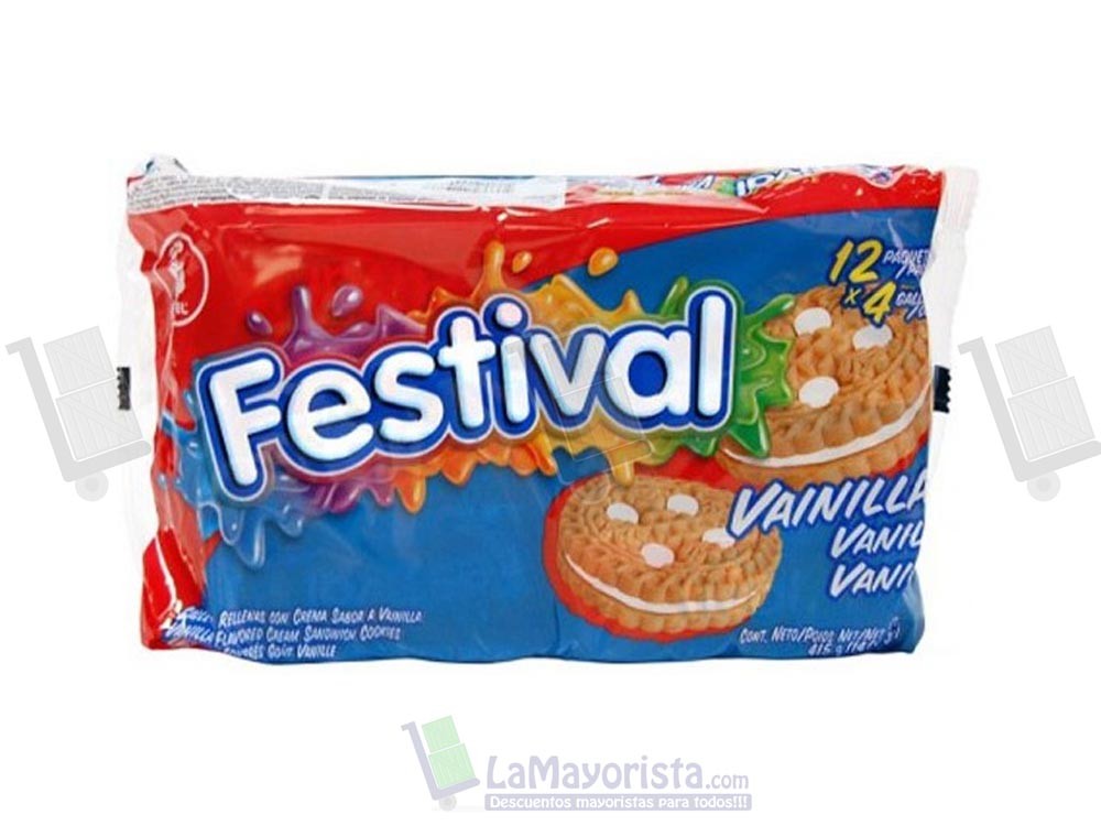 FESTIVAL X 4 VAINILLA X 12 PAQUETES