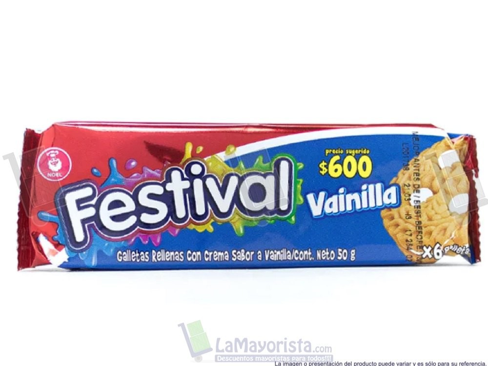 FESTIVAL X 6 VAINILLA X 12 PAQUETES