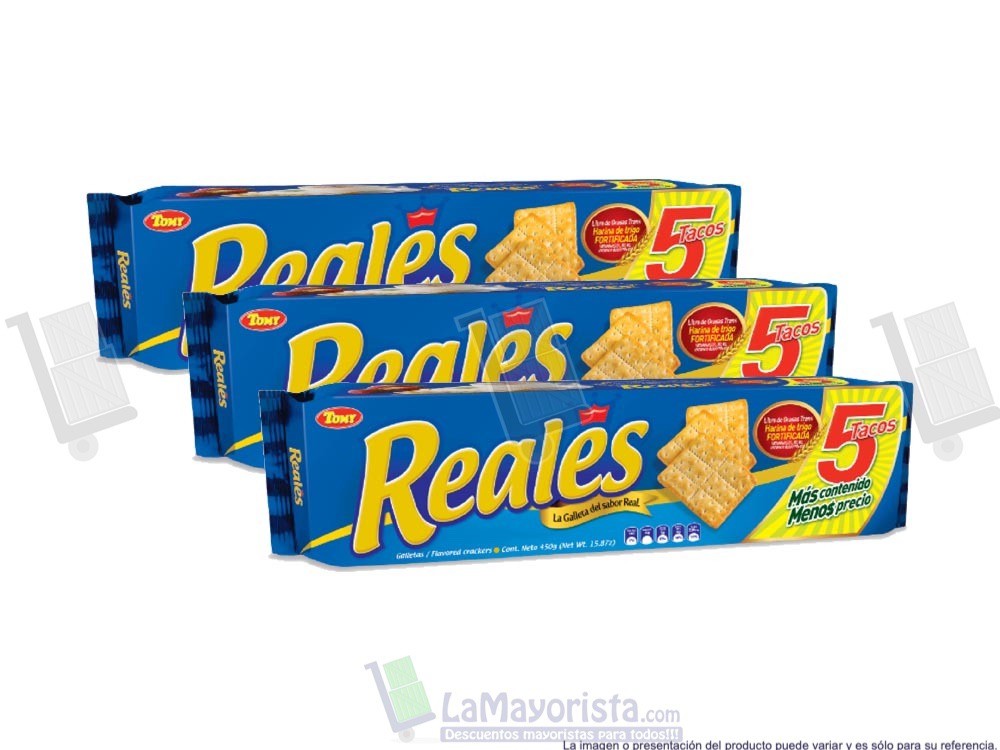 -Al por mayor- Galleta Reales 5 Tacos X 450G