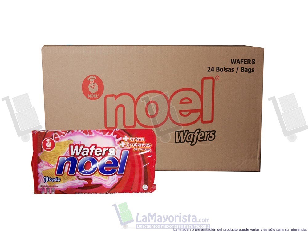 -Al por mayor- Galleta Wafer Noel Fresa X 432G