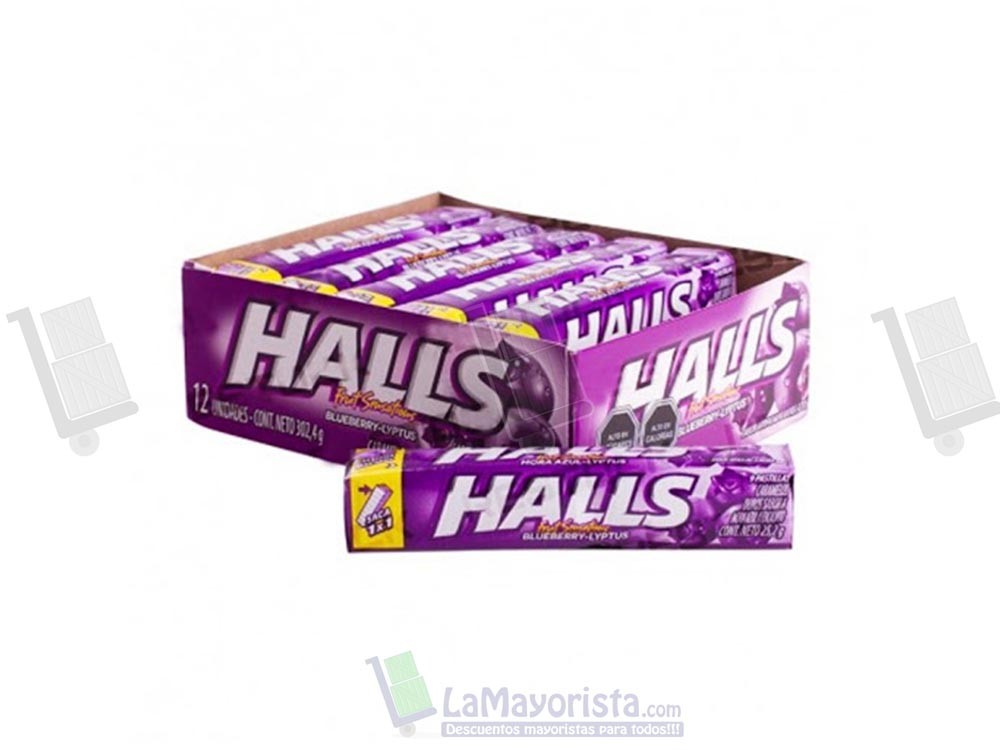 -Al por mayor- HALLS BARRA MORA AZUL X12 CAJA X30