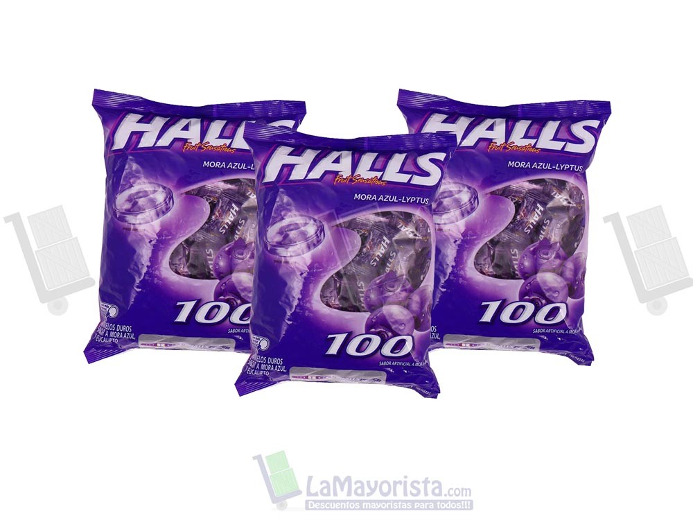 -Al por mayor- HALLS MORA AZUL X 100 Unidades