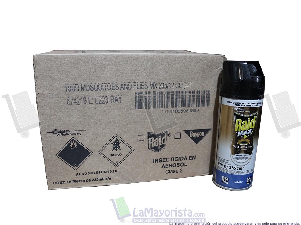 -Al por mayor- Insecticida Raid X 235 Ml.