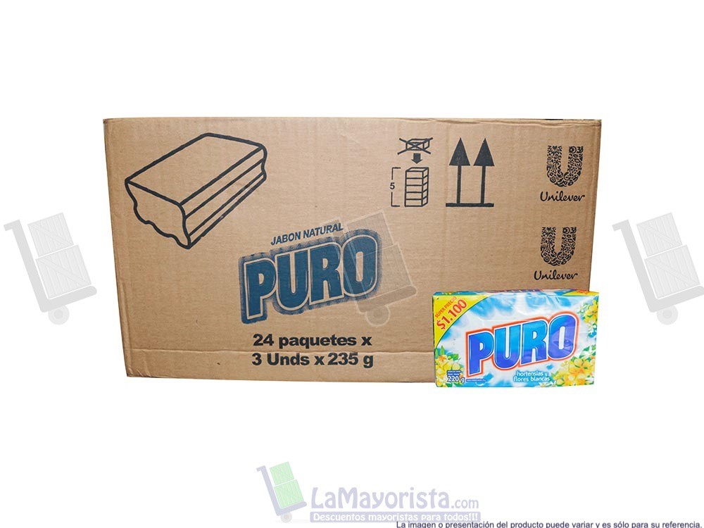 -Al por mayor- Jabón Puro Flores Blancas X3 Unidades X 220G