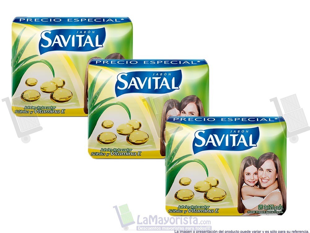 -Al por mayor- Jabón Savital Vitamina E X3Unidades