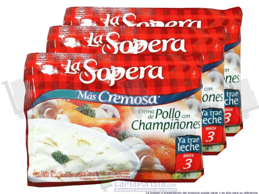 -Al por mayor- La Sopera Pollo Champiñones x 18 sobres