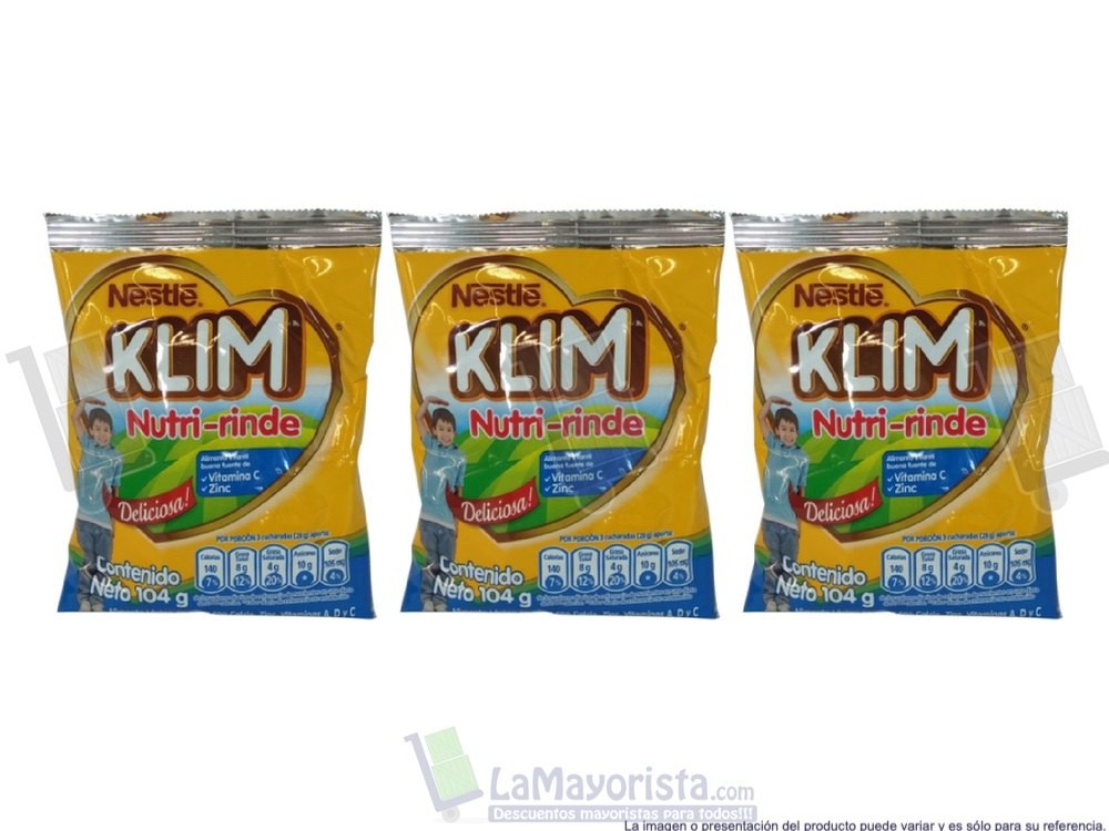 -Al por mayor- Leche Klim Nutririnde 8X unidades de 104Gr.