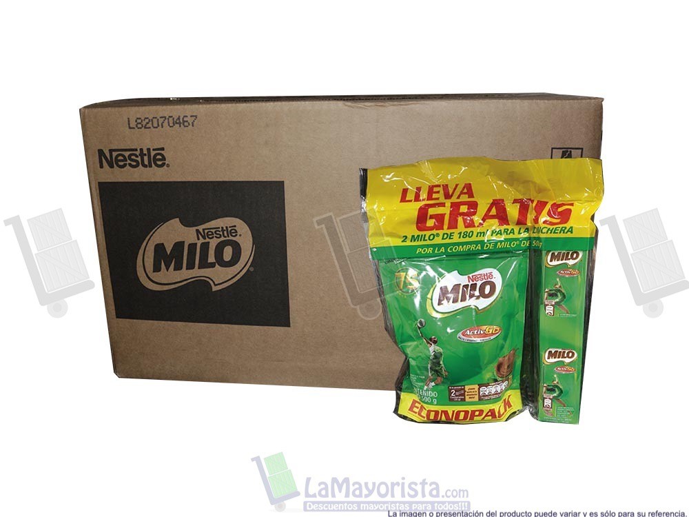 -Al por mayor- Milo Doypack X 500Gr.+ 2Liquidos