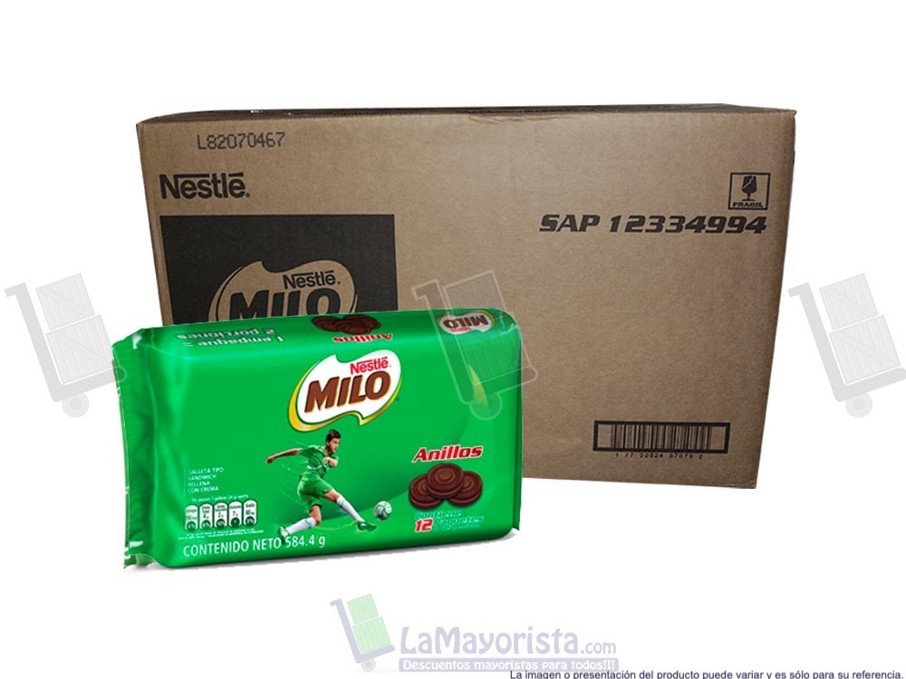 -Al por mayor- Milo Galleta Anillos X6 X 660G