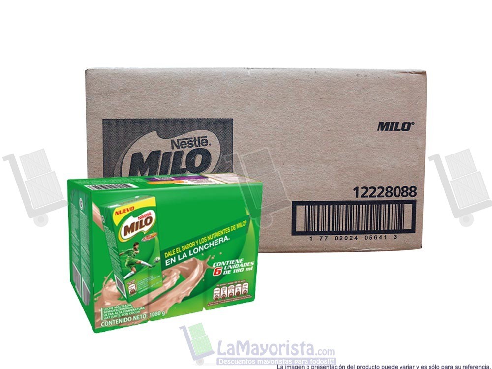 -Al por mayor- Milo Liquido Tetra Pack X6unidades x 180ML